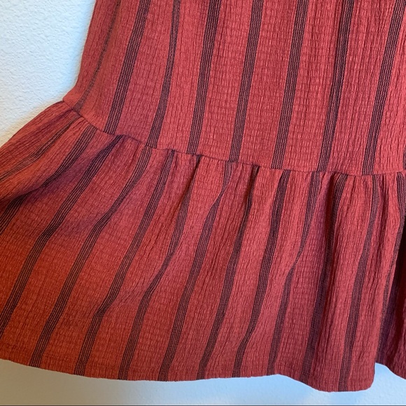 Topshop Boho Burgundy Striped Midi Dress - Size 12 (EUC) - Picture 3 of 8